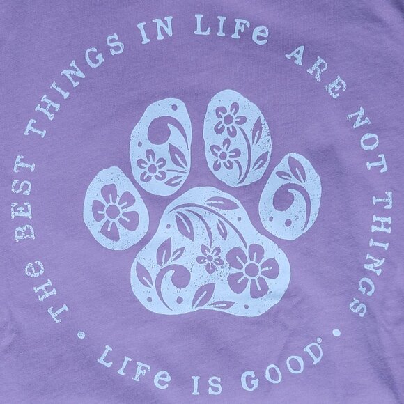 Life Is Good Lavender Pawprint The Best Things In Life Are Not Things - XL - Picture 2 of 6